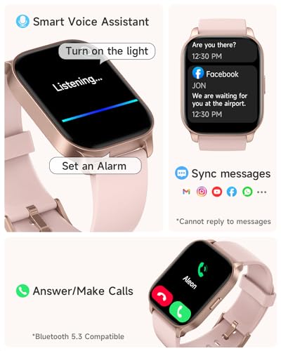 Smart Watch for Women(Answer/Make Calls), Alexa Built-in, Fitness Tracker, Heart Rate/Sleep Tracker/100 Sports/IP68 Waterproof, Smartwatch Compatible Android iPhone