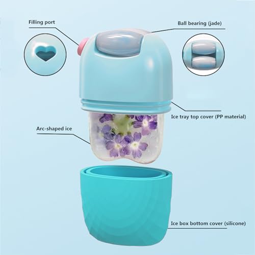 Ice Roller for Face Double Ended, Reusable Jade Roller for Face, Ice Roller for Face Women, Face Roller for Wrinkles and Lifting Skin Care Set, for Face & Eye Puffiness Relief - Blue