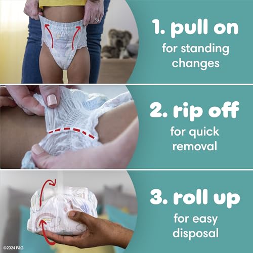 Pampers Swaddlers 360 Pull-On Diapers, Size 4, 132 Count, One Month Supply, for up to 100% Leakproof Skin Protection and Easy Changes