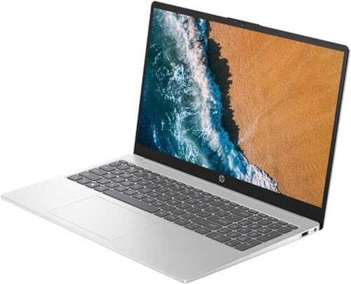 hp 15.6" Portable Laptop, FHD Display, AMD Dua-Core Processor, 16GB RAM, 128GB Storage, Wi-Fi 6, Webcam, HDMI, Numeric Keypad, Windows 11 Home, Natural Silver