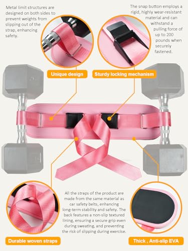 Latest Generation HOOJAKU Hip Thrust Belt, Easy to Use with Dumbbells, Kettlebells, or Plates, Booty Belt for Hip Thrust with Slip-Resistant Padding for the Gym, Home and Workouts