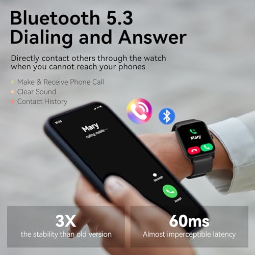 Gydom Smart Watch for Men - Answer/Dial Call & Alexa Built-in, 1.8" Touch Screen Fitness Watch with Heart Rate SpO2 Sleep Monitor, 100 Sports Modes, IP68 Waterproof Activity Tracker for iPhone Android