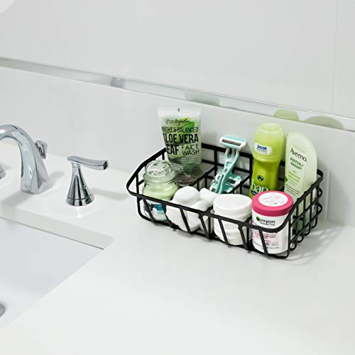 Tea Bag Organizer Caddy - Metal Tea Box Storage Holder for Tea, Cups, Pods, Packets, Condiment Accessories - Black