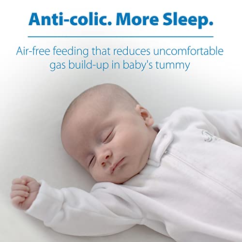 Dr. Brown's Natural Flow Anti-Colic Options+ Narrow Baby Bottle, 4 oz/120 mL, with Level 1 Slow Flow Nipple, 0m+, 4 Bottles