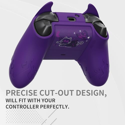 PlayVital Cute Demon Silicone Cover for Xbox Series X/S Controller, Kawaii Anti-Slip Controller Skin Grip Protector for Xbox Core Wireless Controller with Thumb Grip Caps - Purple