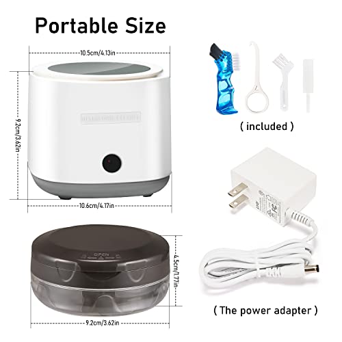 Ultrasonic Cleaner for Dentures, Aligner, Retainer, Whitening Trays, Night Dental Mouth Guard, Toothbrush Head, Ultrasonic Cleaner Machine for All Dental Appliances, Jewelry, Diamonds (White)