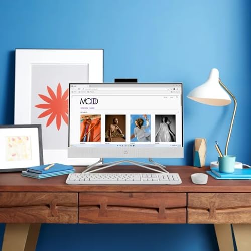 HP Newest All-in-One Desktop, 21.5" FHD Display, 32GB RAM, 1TB Storage (512GB SSD with P500 500GB External SSD), Intel Dual-Core Processor, Webcam, HDMI, Bluetooth, Mouse and Keyboard, Windows 11