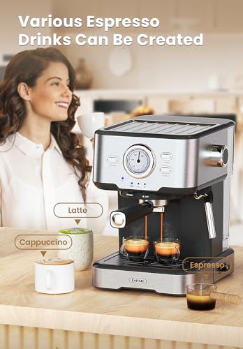 Gevi Espresso Machine High Pressure,Compact Espresso Coffee Machines with Milk Frother Steam Wand,Professional Coffee,Cappuccino,Latte Maker for Home,Espresso Maker, Gift for Coffee Lover and Dad