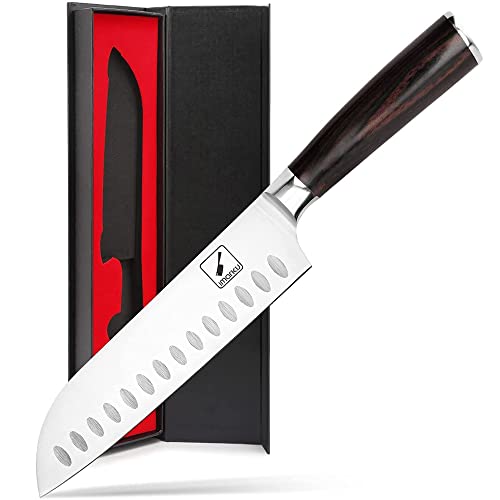 imarku Chef Knife 7 Inch Kitchen Knife Ultra Sharp Santoku Knife - 7Cr17Mov Japanese Chefs Knife, Kitchen Gadgets 2024, Birthday Gifts for Him Her, Best Fathers Day Gifts with High-End Gift Box