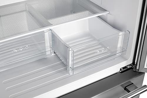 Forno 30 Inch French Door Refrigerator with Bottom Freezer 17.5 Cu.Ft. Capacity - Stainless Steel No Frost Fridge with Ice Maker, Child Safety Lock and Decorative Grill Trim kit