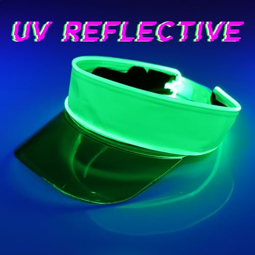 LED Neon Visor Hat Sport Cap - Rechargebale Light Up Rave Hat Festival Accessory Adjustable Retro Sun Visor for Women and Men