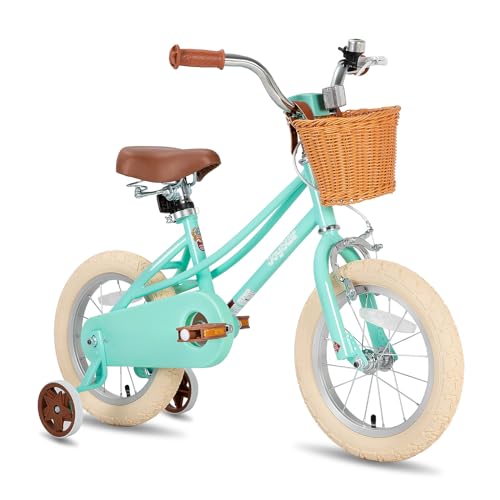 JOYSTAR Girls Bike for 2-12 Years Old Toddlers and Kids, 12" 14" 16" Kids Bike with Training Wheels, 20 Inch Kid's Bicycle with Kickstand, Retro Style Kids Bikes