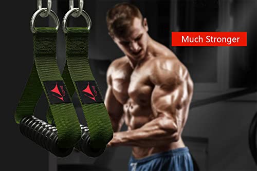 Heavy Duty Gym Exercise Handles Attachment for Cable Machine,Resistance Band,Pulley System Home Fitness Workout Equipment, with Elastic Rubber Grip and 2 Large Carabiners