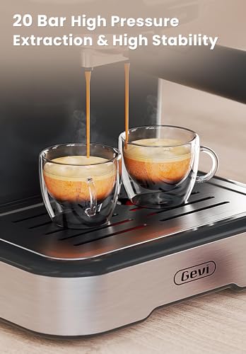 Gevi Espresso Machine High Pressure,Compact Espresso Coffee Machines with Milk Frother Steam Wand,Professional Coffee,Cappuccino,Latte Maker for Home,Espresso Maker, Gift for Coffee Lover and Dad