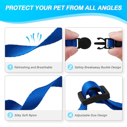 18 Pcs Breakaway Pet Collars,Safety Buckle for Puppy Collars and Kitten Collar,Nylon,Mixed Colors,Adjustable,Ideal for Girl Boy Pet Supplies,Stuff,Accessories(M)