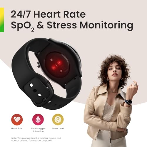 Amazfit GTR Mini Smart Watch with Step Tracking, Heart Rate & Blood Oxygen Sensor, GPS, Sleep Quality Monitoring, 14-Day Battery, AI Fitness App Enabled, 5 ATM Water Resistance, (Black)