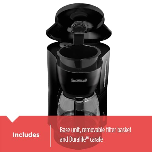 BLACK+DECKER 5-Cup Coffeemaker, Black, DCM600B
