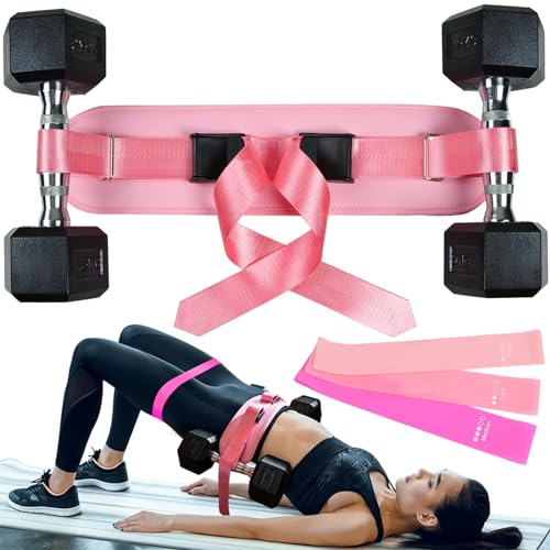 Latest Generation HOOJAKU Hip Thrust Belt, Easy to Use with Dumbbells, Kettlebells, or Plates, Booty Belt for Hip Thrust with Slip-Resistant Padding for the Gym, Home and Workouts