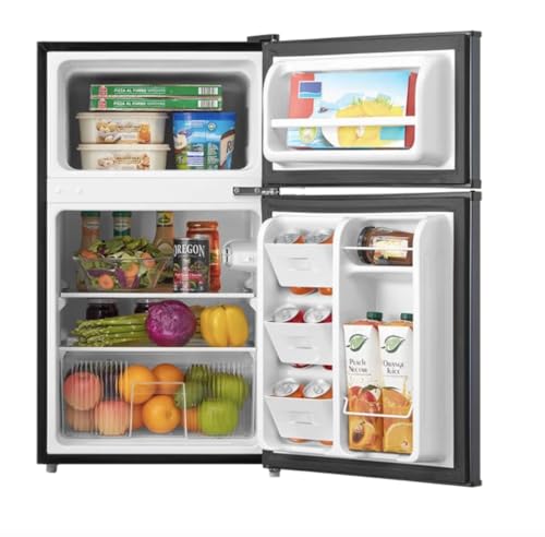 Mini Fridge with Freezer, 3.2 Cu ft, 2 Doors, Stainless Steel, King Arctic