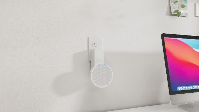 Maxonar Wall Mount for Ech0 P0p, Ech0 pop Wall Mount Speaker Stand Holder No Screws and Drill Needed Cable Hidden Storage - White