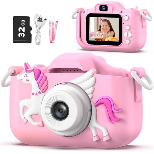 Kids Camera for Girls, Kids Selfie Camera 3-12 Years Old Girls Christmas Birthday Gift for Girls, Little Girls Toys for 3 4 5 6 7 8 9 Years Old. (Pink)