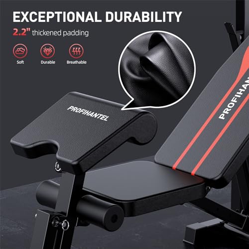 Adjustable Weight Bench, Olympic Workout Bench, Bench Press Set with Squat Rack and Bench, Leg Exercises Preacher Curl Rack, Home Exercise Equipment