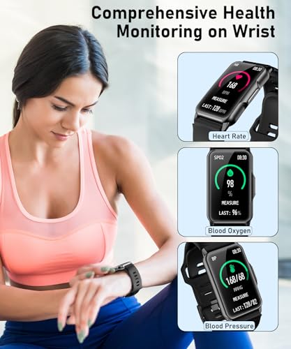 Smart Watch Fitness Tracker with 24/7 Heart Rate, Blood Oxygen Blood Pressure Monitor Sleep Tracker 120 Sports Modes Activity Trackers Step Calorie Counter IP68 Waterproof for Andriod iPhone Women Men