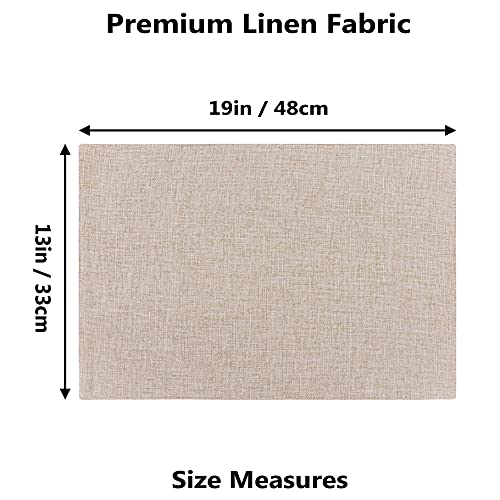 Home Brilliant Placemats Set of 4 Heat Resistant Dining Table Place Mats Plate Mat Cloth Placemats Summer Kitchen Table Mats Indoor Outdoor, Light Linen