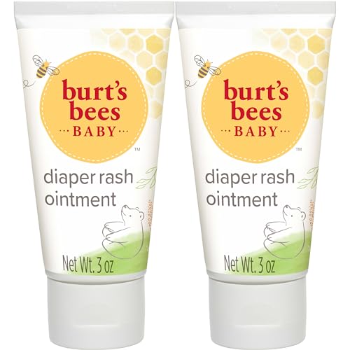 Burt's Bees Baby Diaper Rash Cream, 40% Zinc Oxide Calms & Soothes Skin for Fast Relief, Eczema Safe Balm, 100% Natural Origin Plant Based Formula, Pediatrician Tested, Travel Size, 6 oz (3 oz 2-Pack)