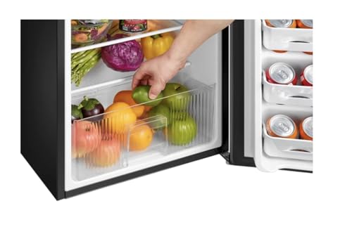 Mini Fridge with Freezer, 3.2 Cu ft, 2 Doors, Stainless Steel, King Arctic