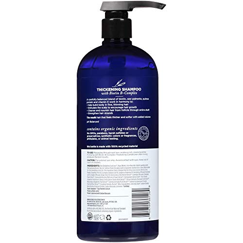 Avalon Organics Therapy Biotin B-Complex Thickening Shampoo, For an Energized Scalp and Thicker, Fuller-Looking Hair, 32 Fluid Ounces