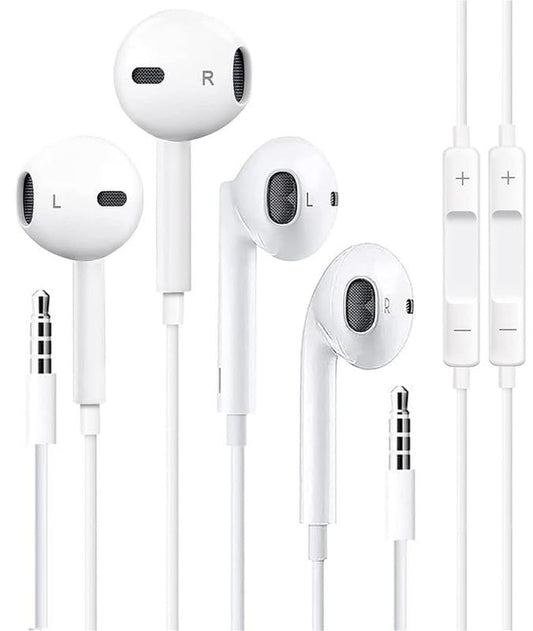 2 Pack Wired Headphones for iPhone Earbuds with 3.5mm Plug Earphones Built-in Microphone & Volume Control Compatible with iPhone/ipad/Android/Computer and Other 3.5mm Jack Devices