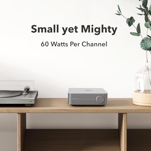 WiiM Amp: Multiroom Streaming Amplifier with AirPlay 2, Chromecast, HDMI & Voice Control – Stream Spotify, Amazon Music, Tidal & More - Space Gray