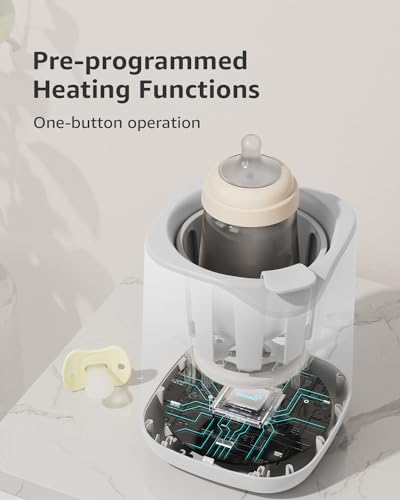 Bottle Warmer, GROWNSY Baby Bottle Warmer Fast for Breastmilk & Formula, Accurate Temperature Control, Milk Warmer for All Bottles with Thaw, Sterilizing, Keep Warm, Heat Food