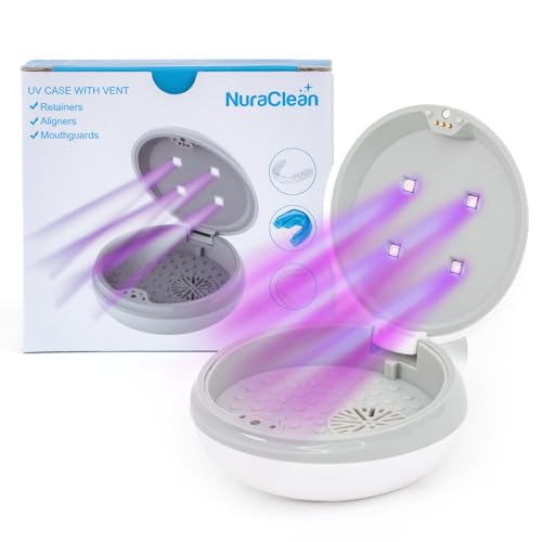 UV-C Dental Appliance Cleaner - UV Retainer Cleaning Machine Also Great for Deep Cleansing Aligner, Mouth Guard, Night Guard, Dentures in Just 3 Minutes - Portable Dental Guard Cleaner Case
