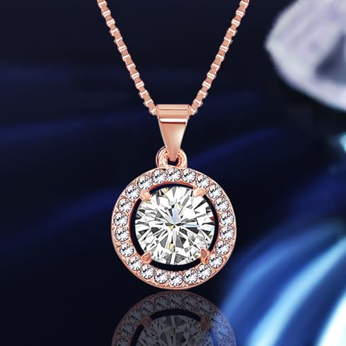 Women 4Pieces Cubic Zirconia Jewellery Set Rhinestone Necklace Earrings Bracelet Ring