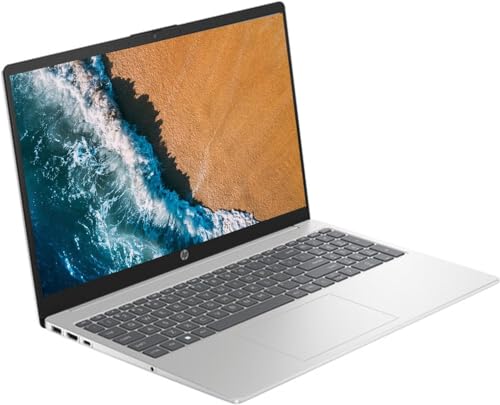 hp 15.6" Portable Laptop, FHD Display, AMD Dua-Core Processor, 16GB RAM, 128GB Storage, Wi-Fi 6, Webcam, HDMI, Numeric Keypad, Windows 11 Home, Natural Silver