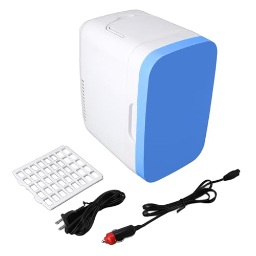 Mini Fridge, Portable Compact Personal Fridge Cooler, 8L Capacity Cooler & Warmer for Bedroom, Car, Office, Small Refrigerator for Refrigerating Makeup, Skincare and Food (Blue)
