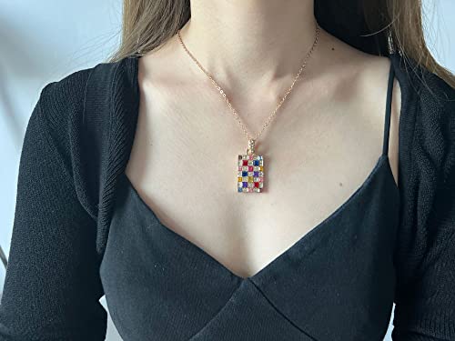 3 Pieces Fashion Noble Women Colorful Crystal Necklace Earrings Set Jewelry Pendant for Women Wedding Party Jewellery Gift