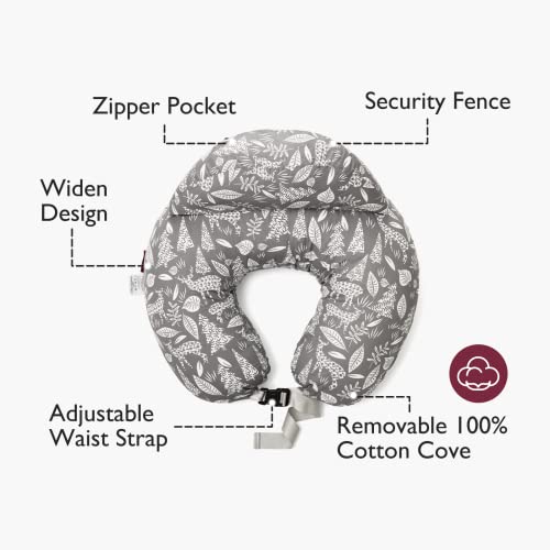 Momcozy Original Nursing Pillow, Ergonomic Breastfeeding Pillows with Security Fence for Baby, Adjustable Waist Strap and Removable Cotton Cover, Gazelle