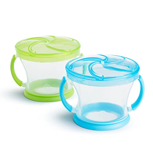 Munchkin® Snack Catcher® Toddler Snack Cups, 2 Count (Pack of 1), Blue/Green