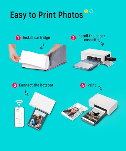 Liene 4x6'' Photo Printer, Wi-Fi, 20 Sheets, Full-Color, Instant Printer for iPhone, Android, Smartphone, Thermal dye Sublimation for Home Use