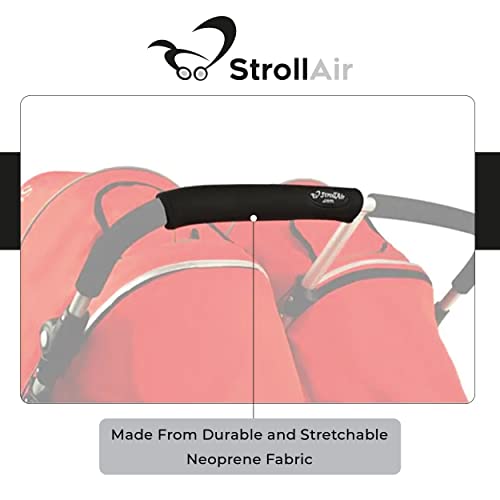StrollAir Universal Handle Sleeve Cover, Grip Bar, Replacement, BOB, Bugaboo, Baby Jogger, Uppa Baby, Bumbleride, Black, 12"