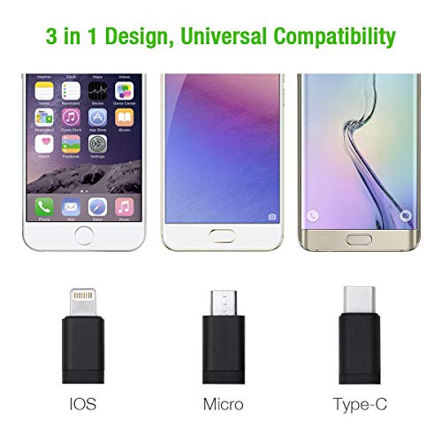 BoxWave Cable Compatible with Alcatel LINKZONE Mobile Hotspot - AllCharge 3-in-1 Cable for Alcatel LINKZONE Mobile Hotspot - Jet Black