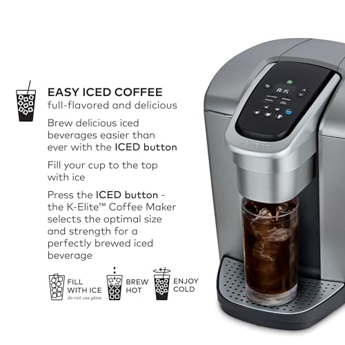 Keurig K-Elite Single-Serve K-Cup Pod Coffee Maker, Brushed Silver