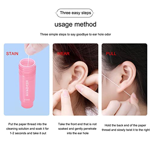 kekafu 210 Pieces Ear Hole Floss Earrings Hole Cleaner Disposable Piercing Aftercare Cleaner Earrings Piercing Cleaning Line Ear Piercing Care Cleaning Tool for Girls Women Men…