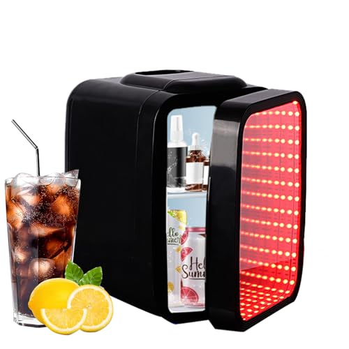 Personal Mini Fridge Skincare Fridge with 7 Adjustable Lighting Options Desk Fridge Compact Refrigerators for Food, Drinks, Skin Care, Cosmetics Small Fridge