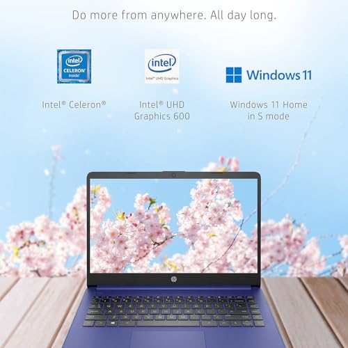 HP Stream 14-inch Laptop for Student and Business - Intel Quad-Core Processor, 4GB RAM, 320GB Storage (64GB eMMC + 256GB Card), 1-Year Office 365, Webcam, 11H Long Battery Life, Wi-Fi, Win11 H in S