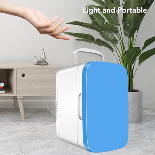 Mini Fridge, Portable Compact Personal Fridge Cooler, 8L Capacity Cooler & Warmer for Bedroom, Car, Office, Small Refrigerator for Refrigerating Makeup, Skincare and Food (Blue)