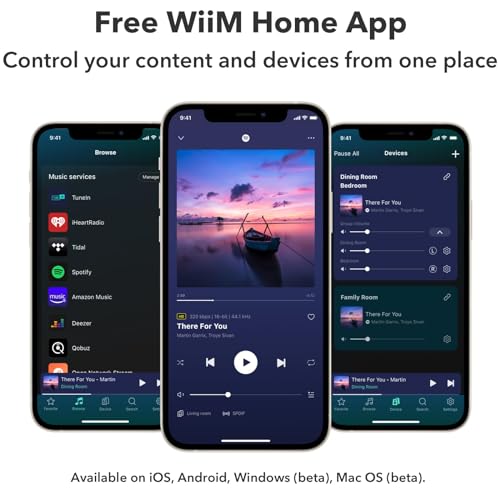WiiM Amp: Multiroom Streaming Amplifier with AirPlay 2, Chromecast, HDMI & Voice Control – Stream Spotify, Amazon Music, Tidal & More - Space Gray